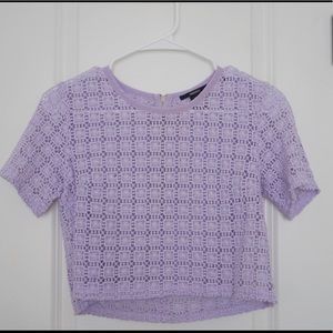 H&M Lilac Purple Lace Crop Top Small